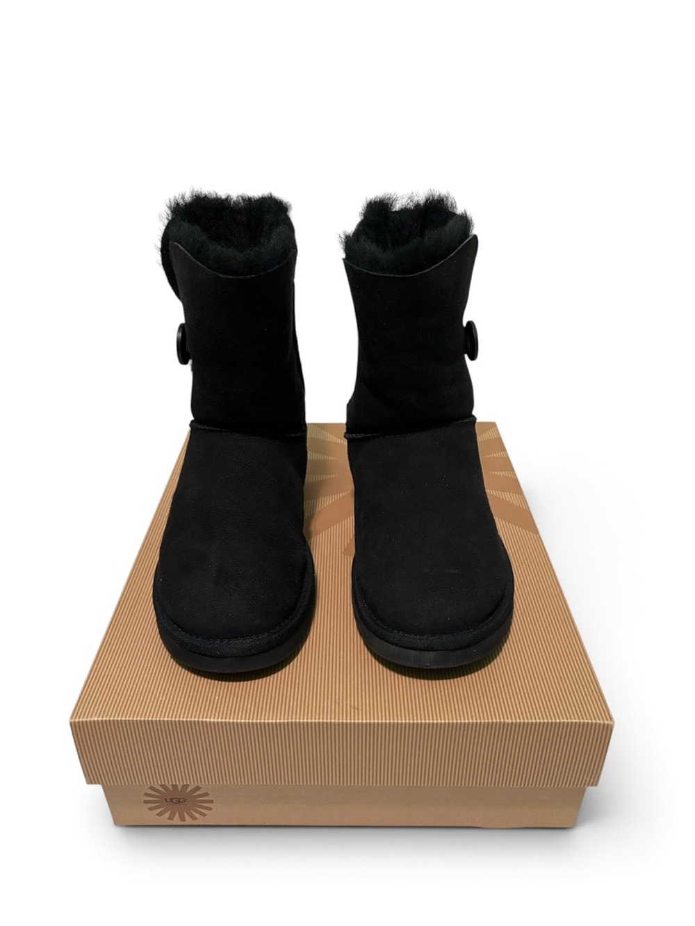 UGG Black Bailey Button Short Boots Women’s Size 7